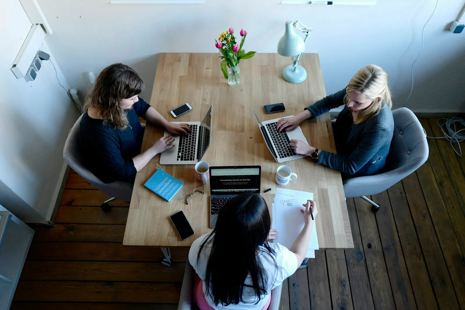 Team working at a table
